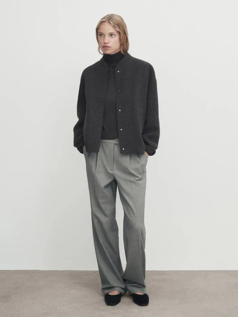 Bunda bomber z vlněné směsi