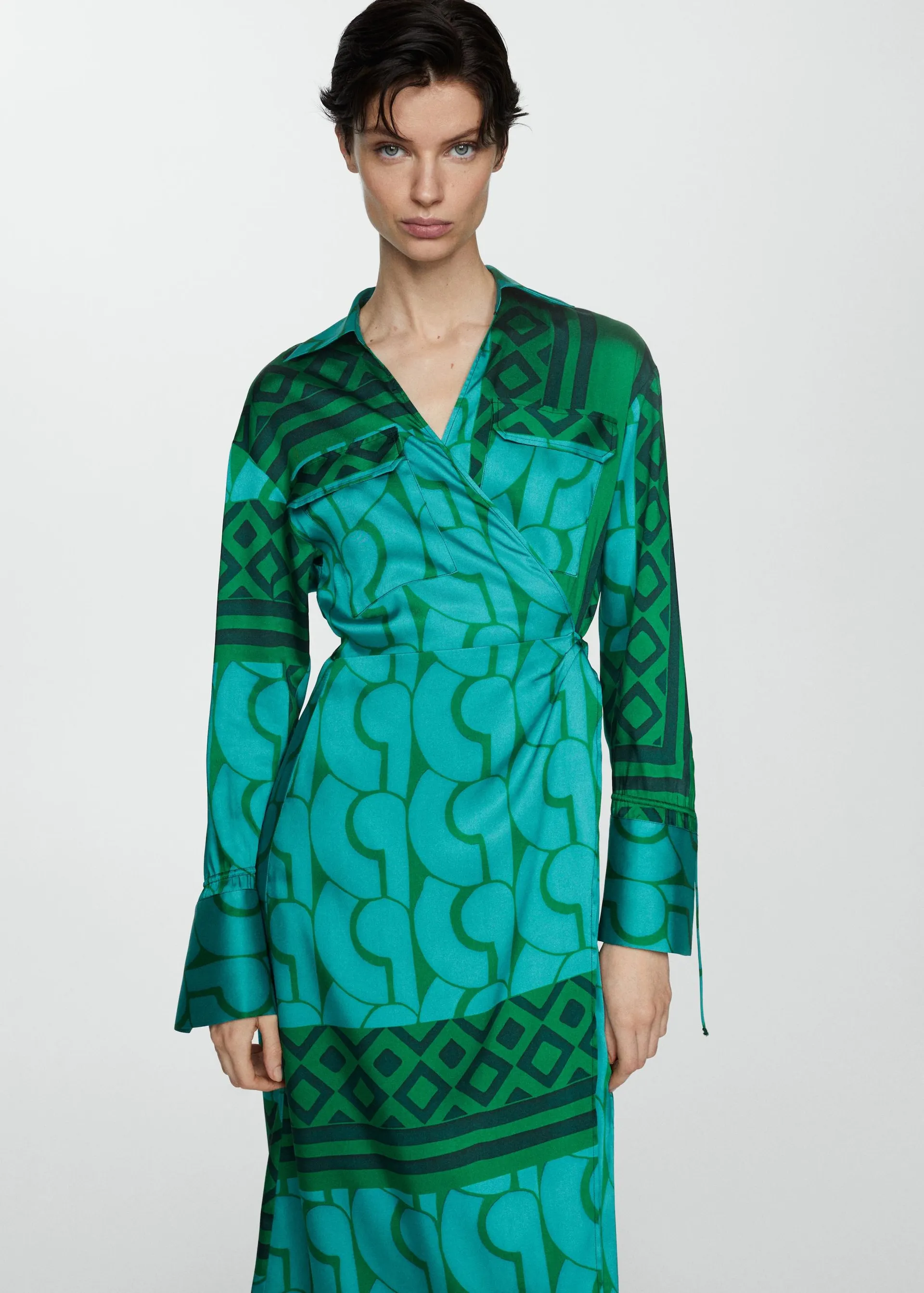 Jurk met print en strik