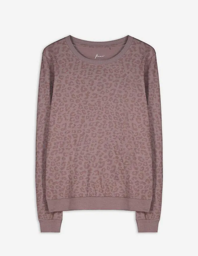 Horní pyžamový díl - Levhartí vzor - hneda