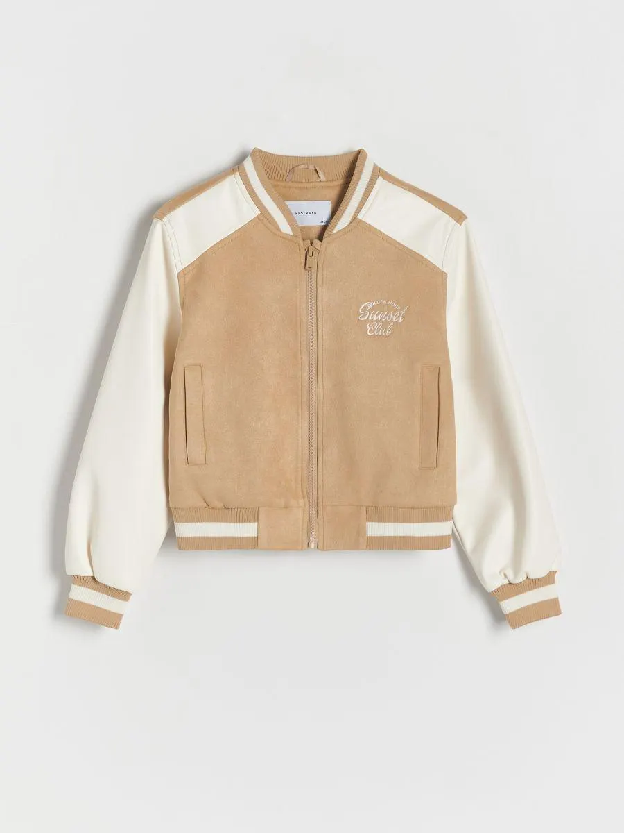 Bunda bomber s ozdobnou výšivkou