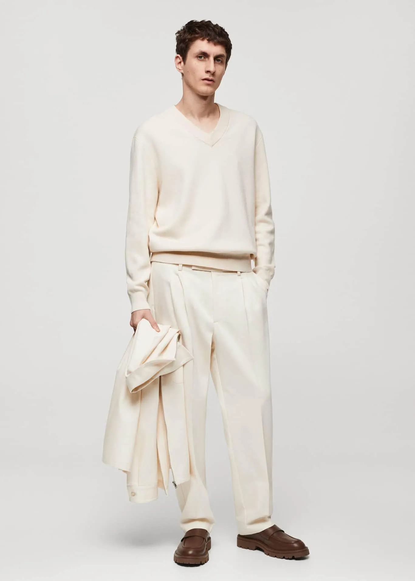 Úpletový svetr s výstřihem do V