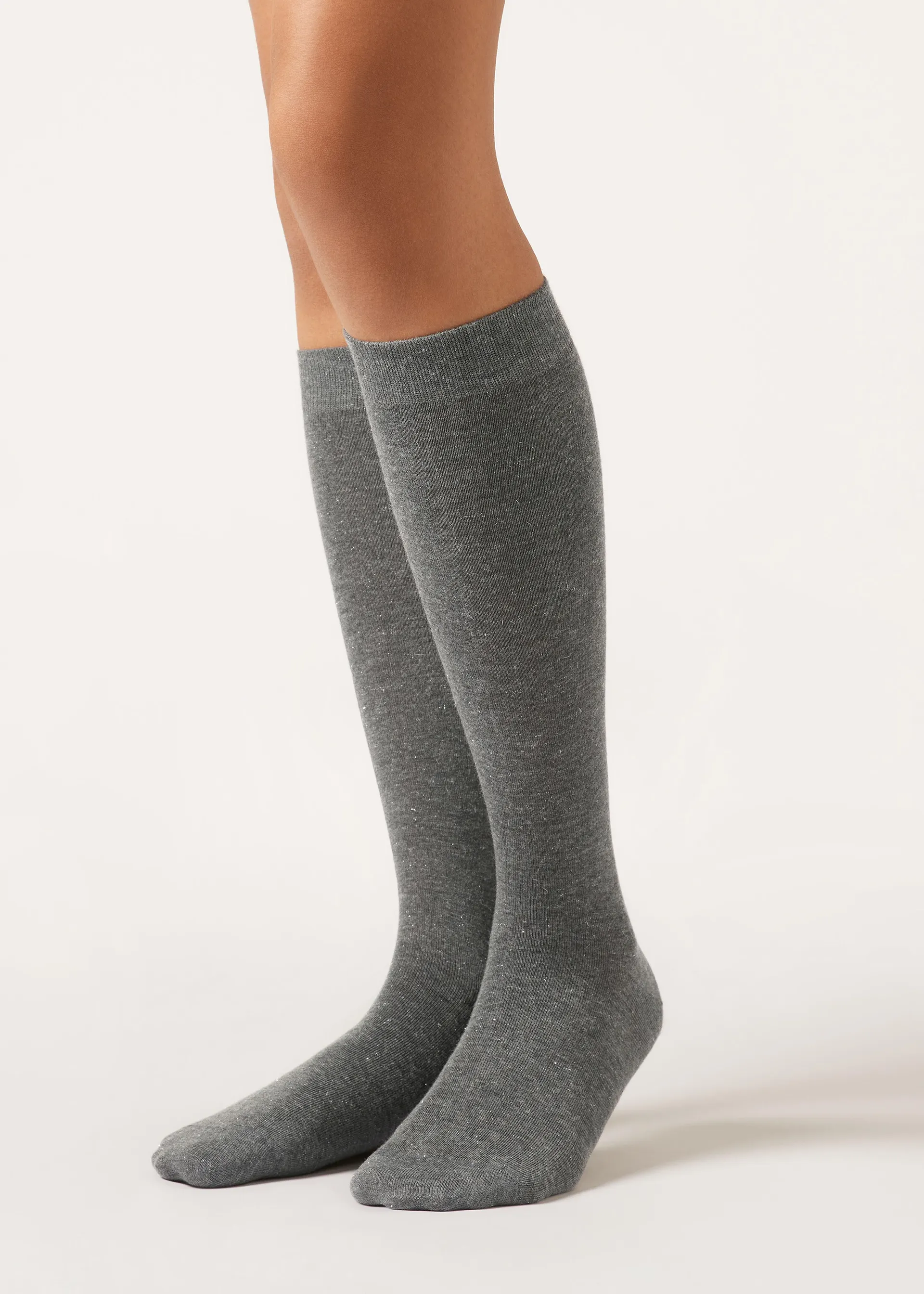 Vysoké ponožky s kašmírem a třpytkami