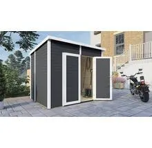 Dřevěný zahradní domek Bertilo Timmo 4 antracit 239 x 181 cm vč. podlahy