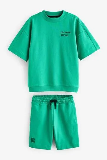Midweight Short Sleeve Crew T-Shirt and Shorts Set (3-16yrs)