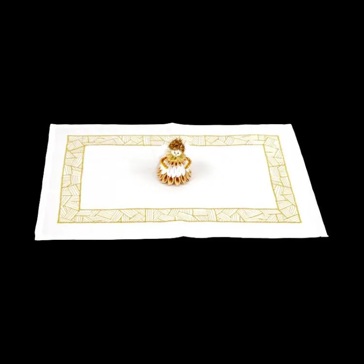 Sváteční prostírání s výšivkou bílé 30x45 cm - set 4ks