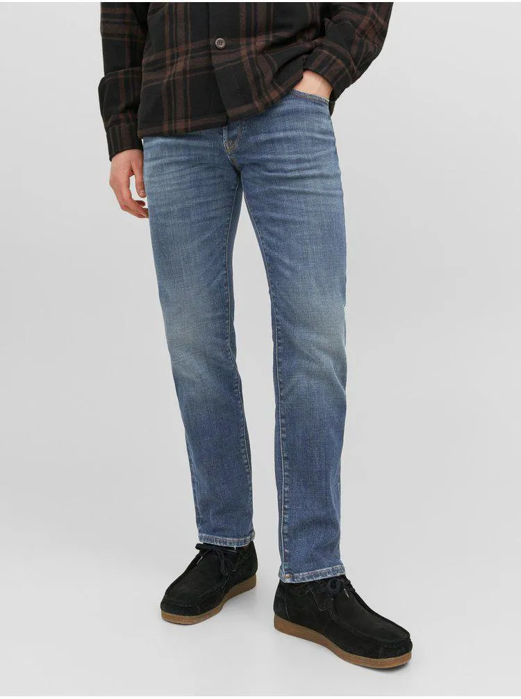 Modré pánské straight fit džíny Jack & Jones Tim