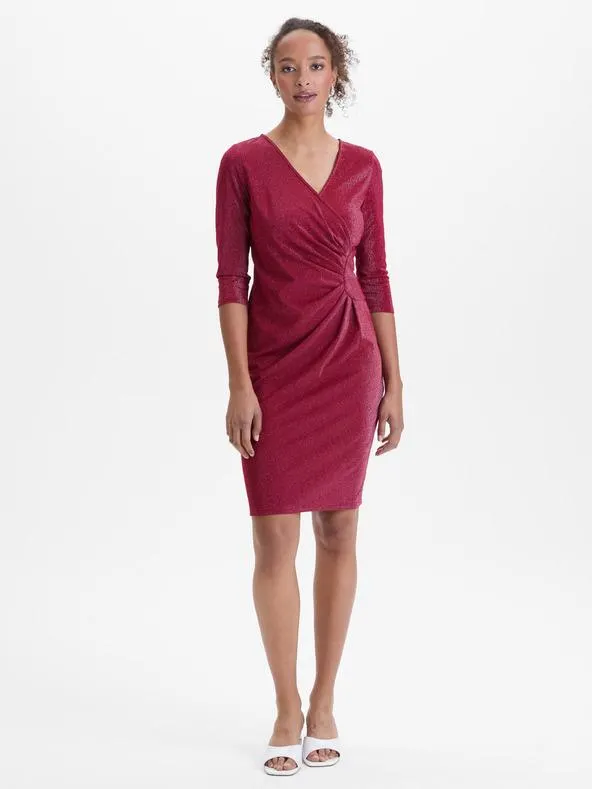 Vínová dámské šaty ke kolenům ORSAY