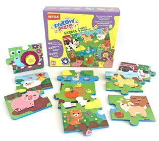 Zvukové puzzle - Farma - 9 dílků / 9 dielikov (CZ/SK vydanie)