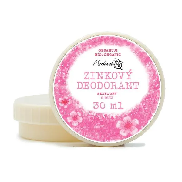 Medarek Krémový deodorant zinkový bez sody - Růže (30 ml)