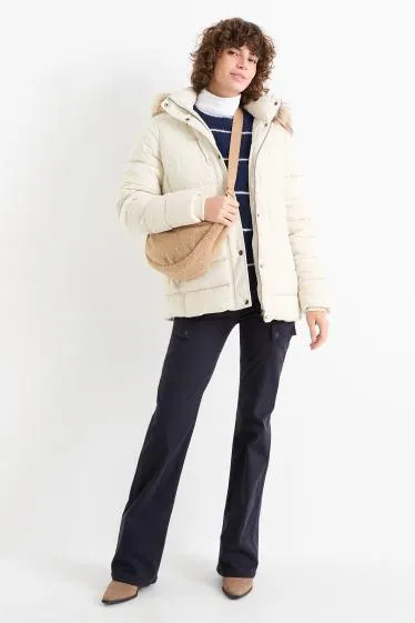 Plátěné kalhoty - high waist - bootcut fit