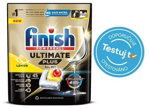 Finish Ultimate Plus All in 1 kapsle do myčky nádobí Lemon 45 ks