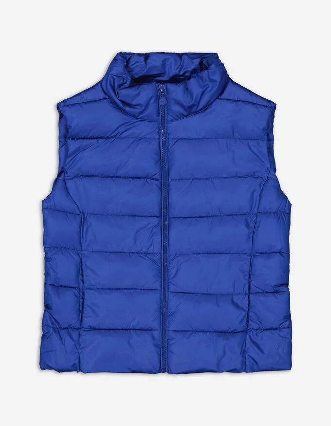 Prošívaná vesta - Stojáček - tmave modra