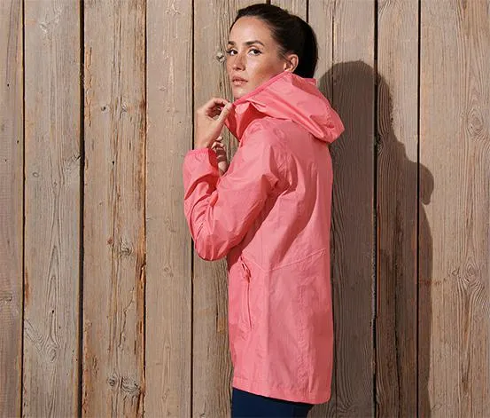 Bunda do dažďa, skladacia, ružová