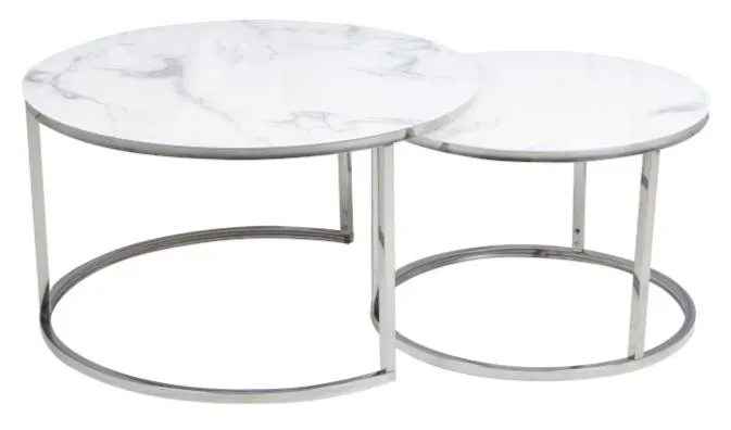 ATLANTA B sada 2 ks konferenčních stolků, efekt mramoru
