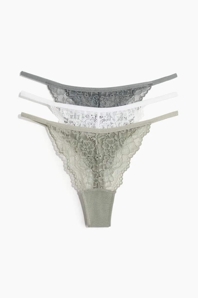 3-pack lace tanga thong briefs