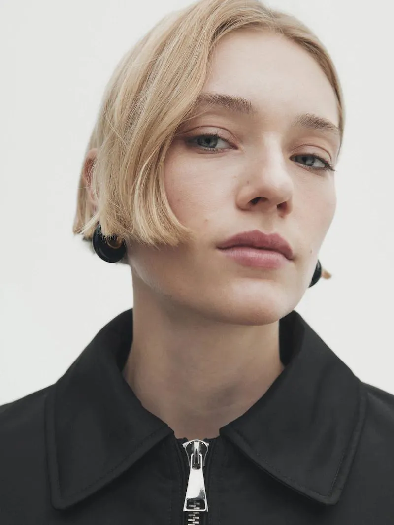 Prošívaná saténová bunda bomber