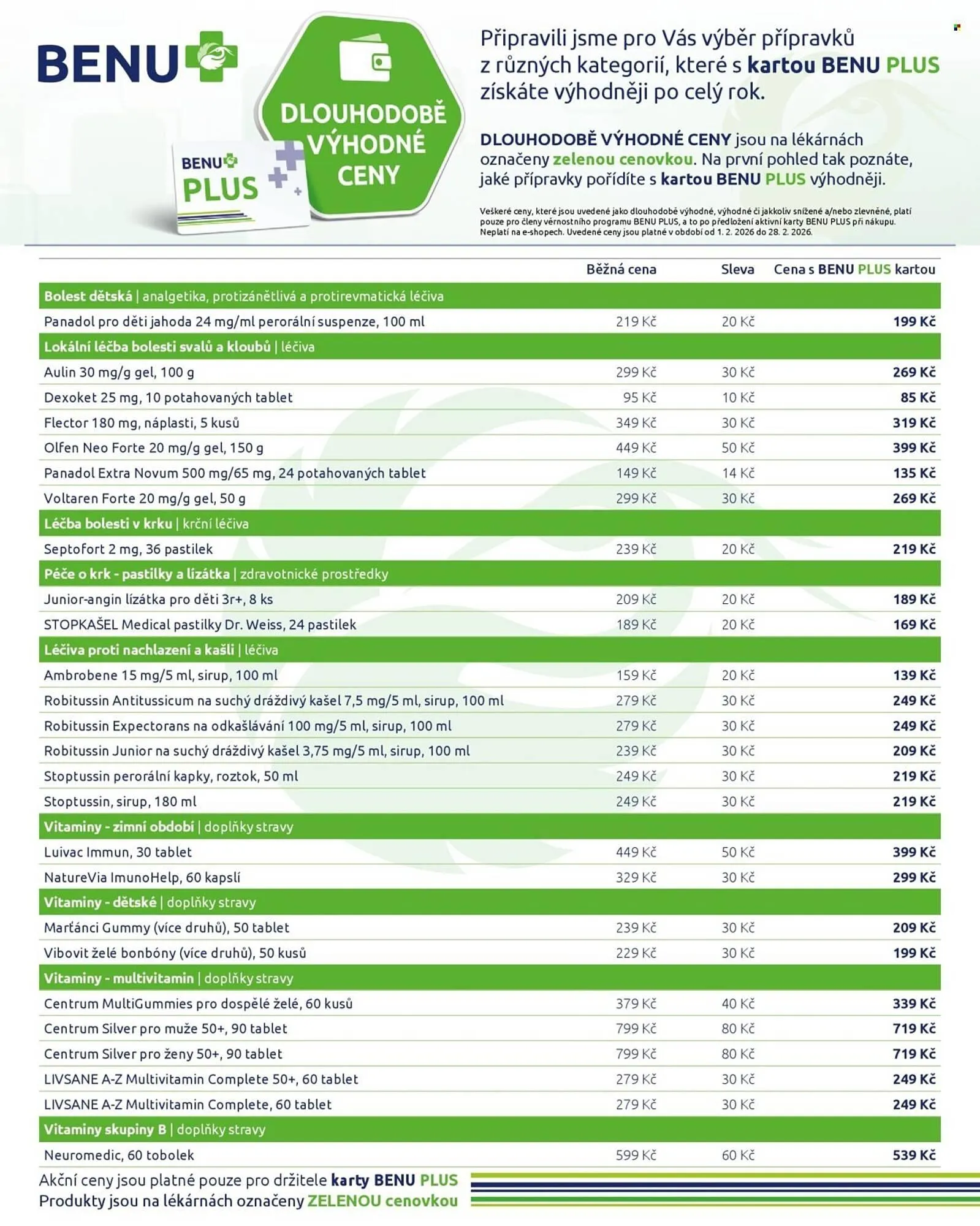 Benu leták - 1. února 28. února 2026 - Page 1