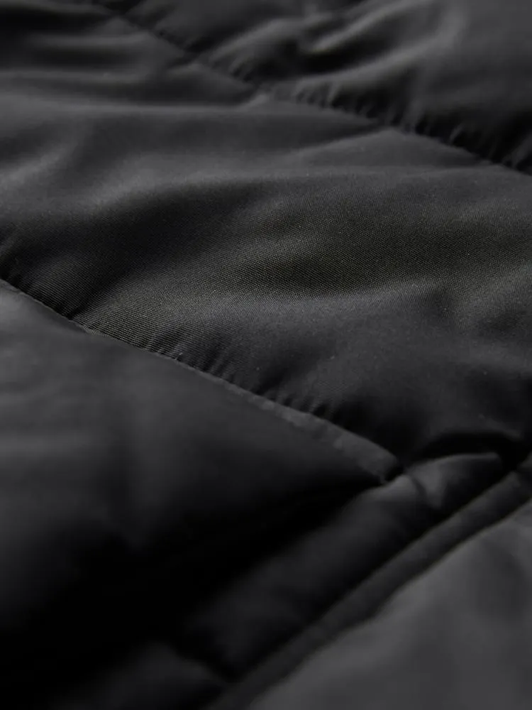 Černý - Voděodolné prošívané dlouhé kabáty s kapucí