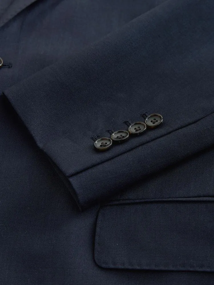 Tmavě modré - Slim Fit - Značková bunda na oblek Nova Fides 100% italské vlny