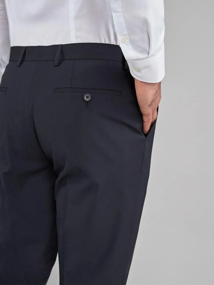 Tmavě modré - Klasicky padnoucí - Elegantní strečové kalhoty