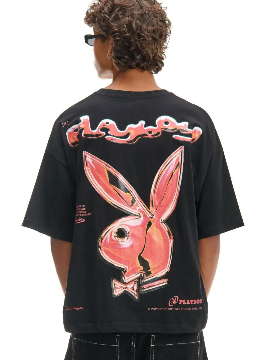 Černé tričko s potiskem Playboy