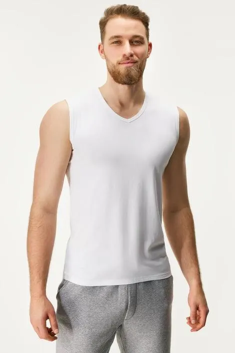 Bavlněný nátělník MEN-A Jared II - bílá