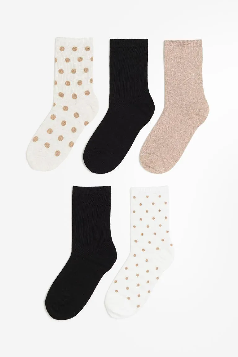 Lot de 5 paires de chaussettes en maille côtelée