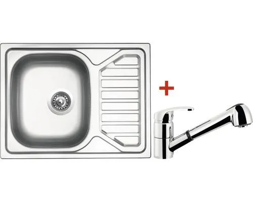 Nerezový dřez s baterií Sinks OKIO 650 V+LEGENDA S 500 x 650 mm OK650VLESCL