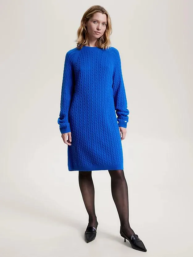 Cable Knit Wool Relaxed Jumper Dress