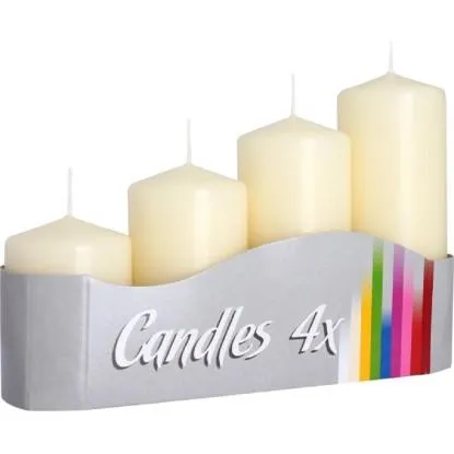 Adventní svíčky stupňovité matné béžové 5 x 7/9/11/13 cm, 4ks