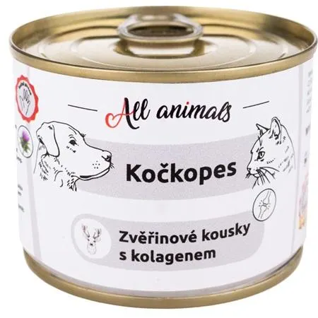 ALL ANIMALS Kočkopes zvěřinové kousky s kolagenem 200 g