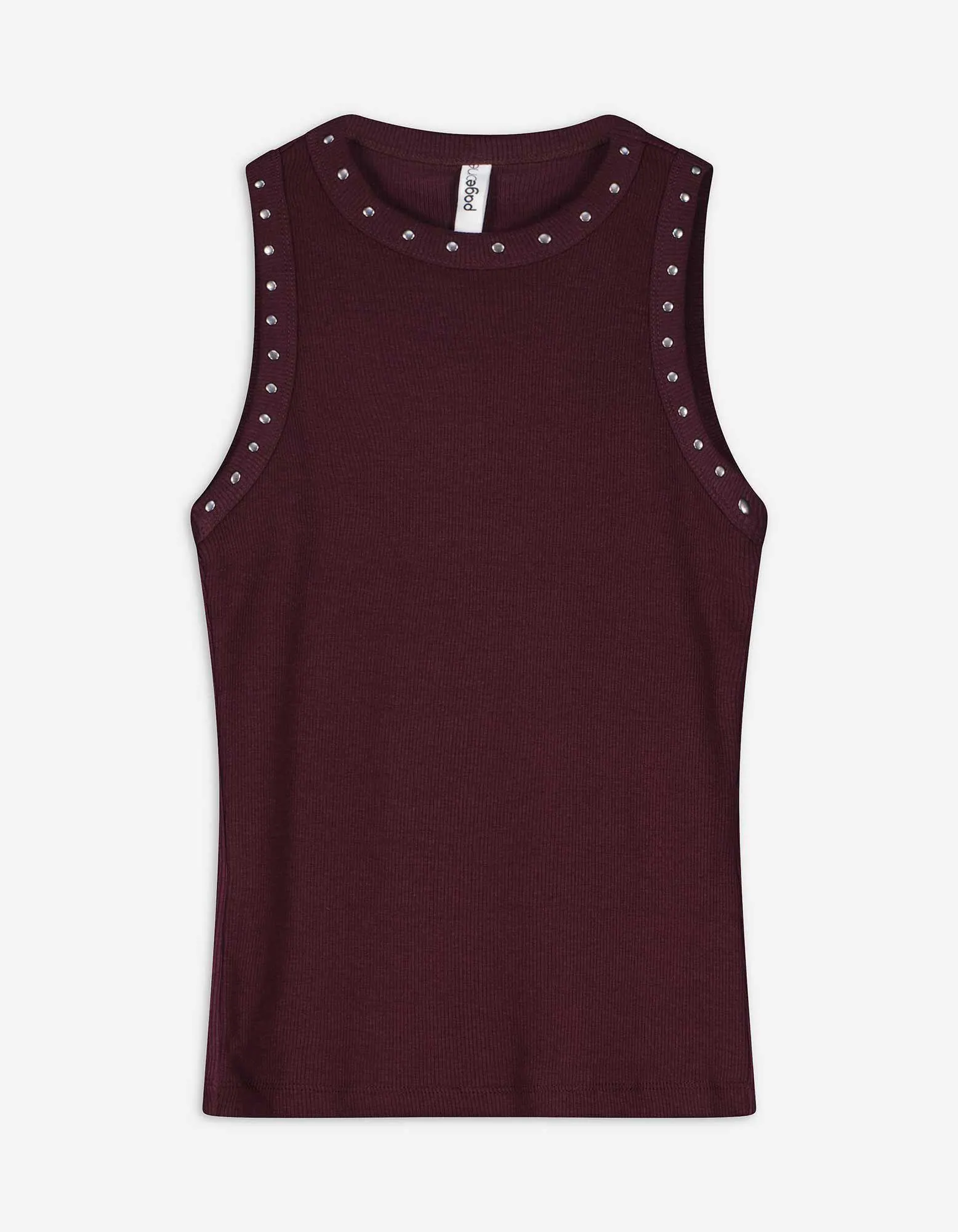 Top - Osázené nýtky - tm. lila