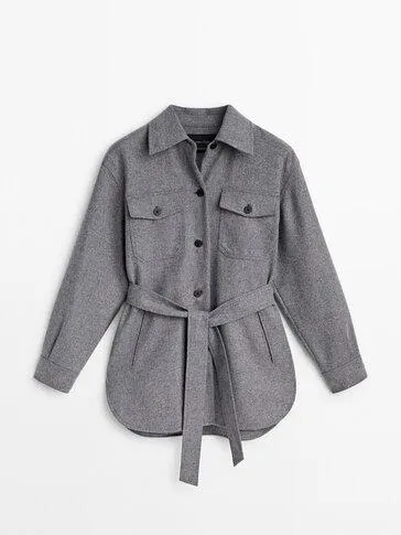 Flanelová svrchní košile s páskem