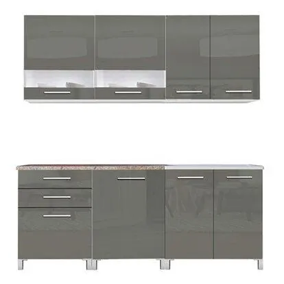 Black&White Style Kuchyňská sestava Nikki grafitová 200 cm