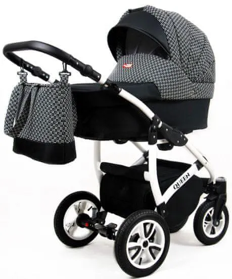 Sun Baby Kombinovaný kočárek 3v1 Raf-pol QUEEN classic black 2022