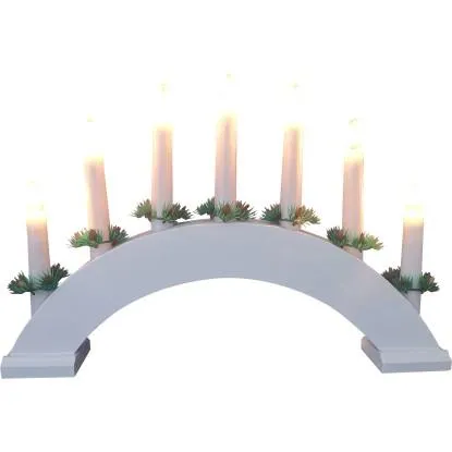 M.A.T. Vánoční obloukový LED svícen bílý 7 svíček, 225 x 385 x 48 mm