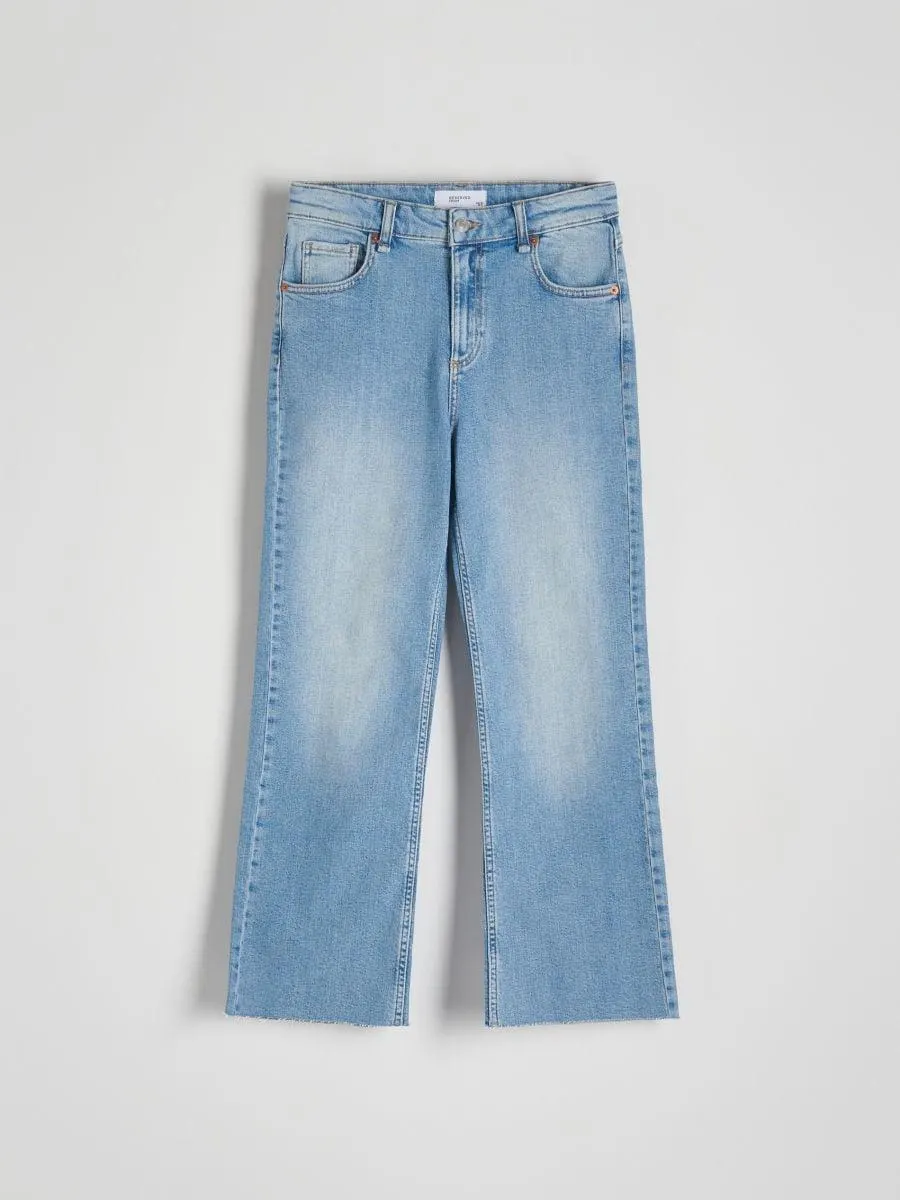 Mini zvonové džíny s vysokým sedem