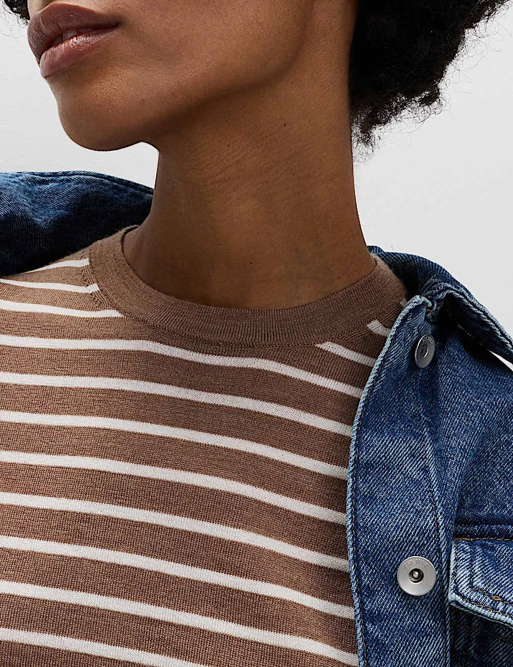 Proužkovaný svetr z čisté merino vlny