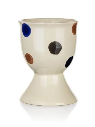 BANQUET Kalíšek na vajíčka keramický DOTS 7 cm, hnědý