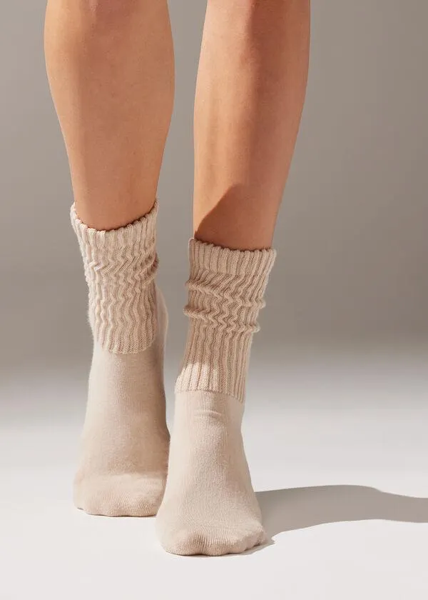 Krátké žebrované ponožky Soft