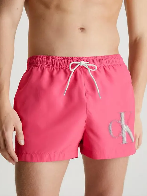 Short Drawstring Swim Shorts - CK Monogram