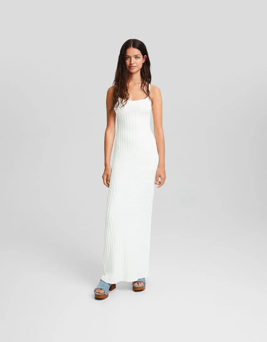 Dlouhé rustikální šaty s ramínky