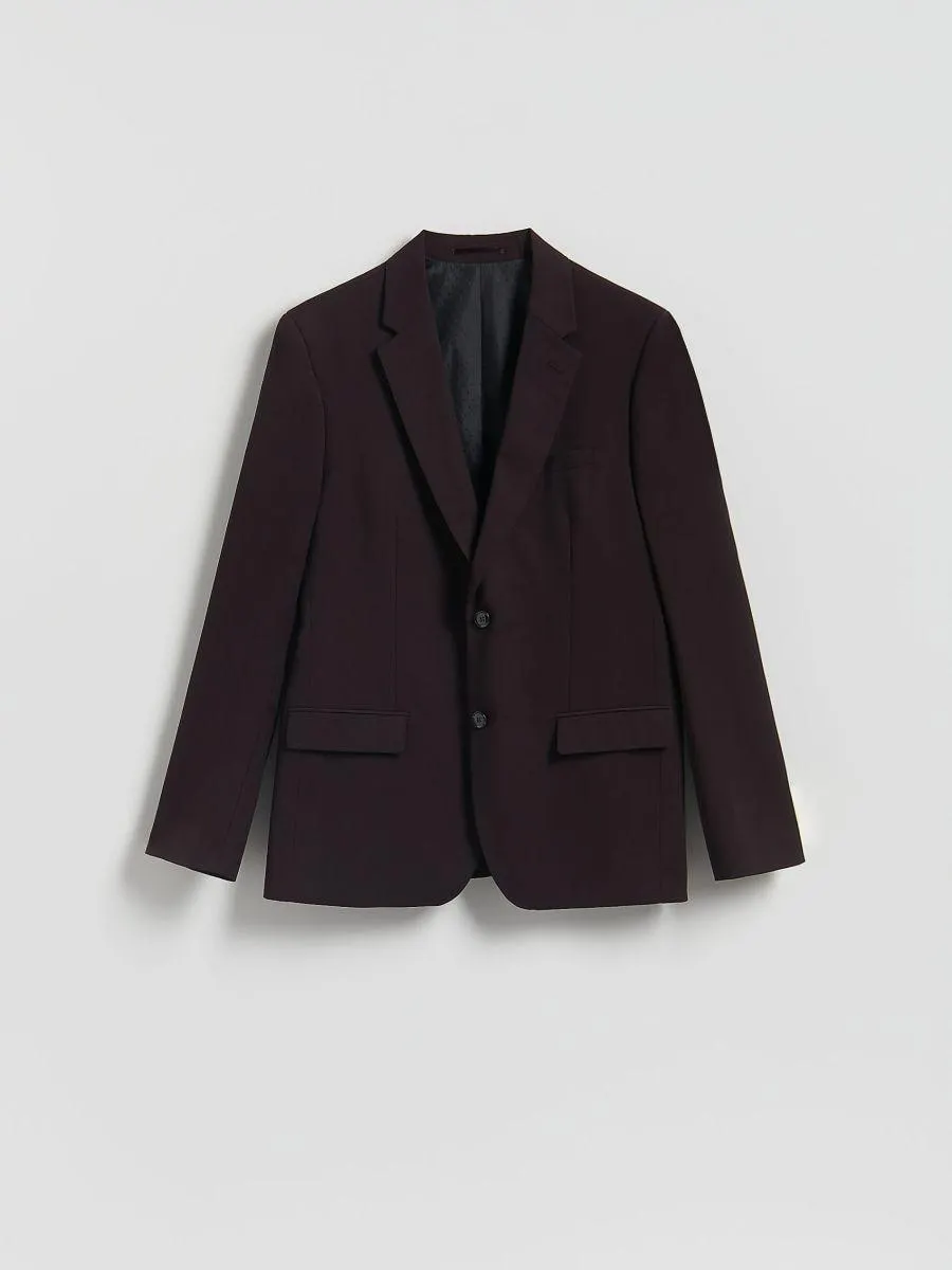 Slim fit sako s příměsí viskózy