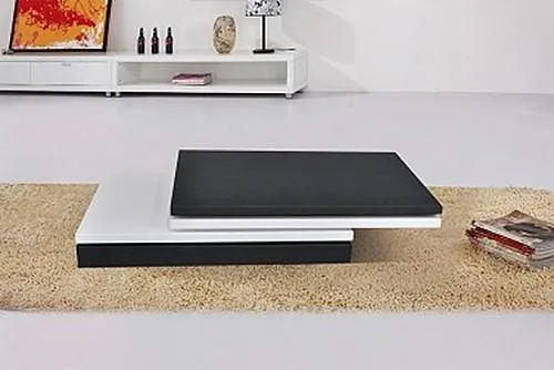 Konferenční stolek M055B 120(160)x80 cm černá / bílá