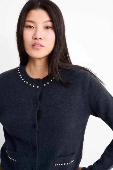 Gebreid vest met strass steentjes