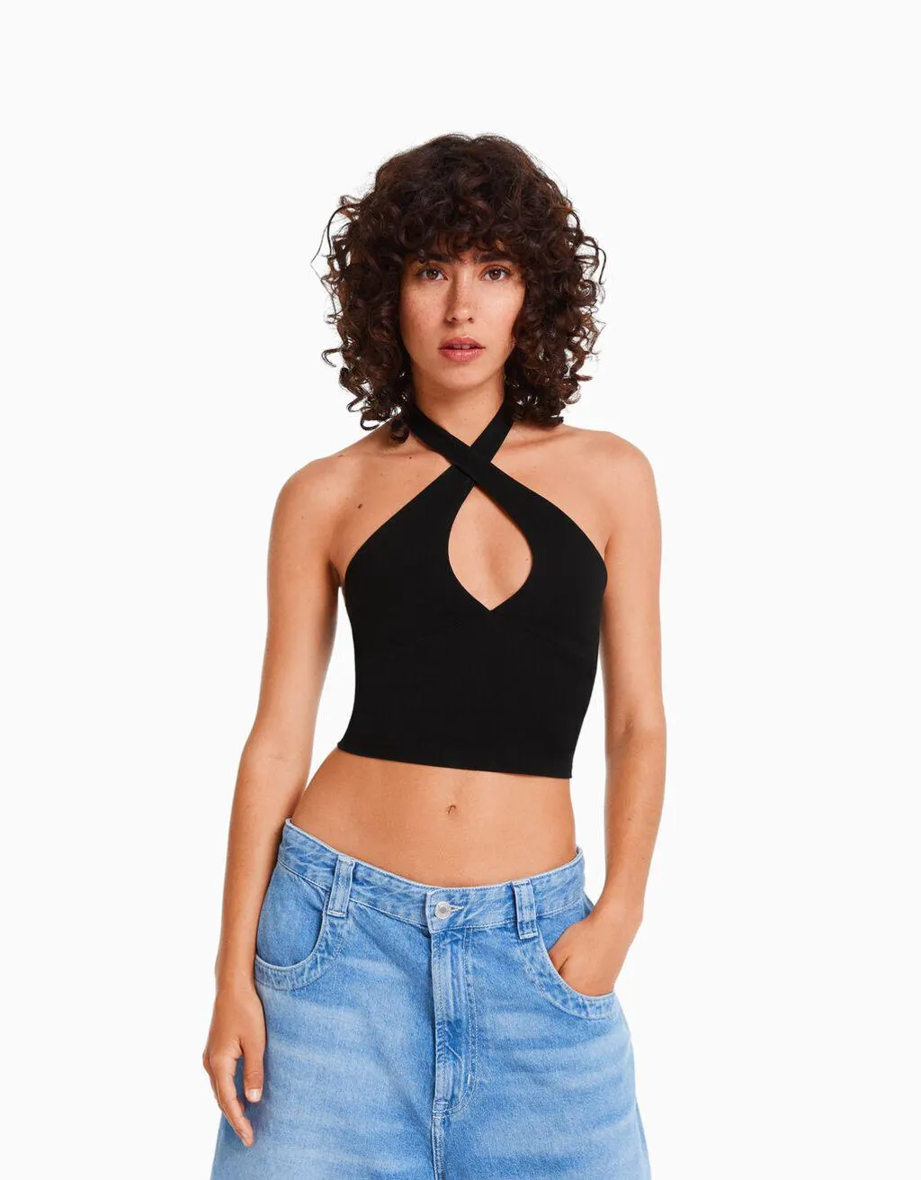 Tričko s překřížením a ramínky