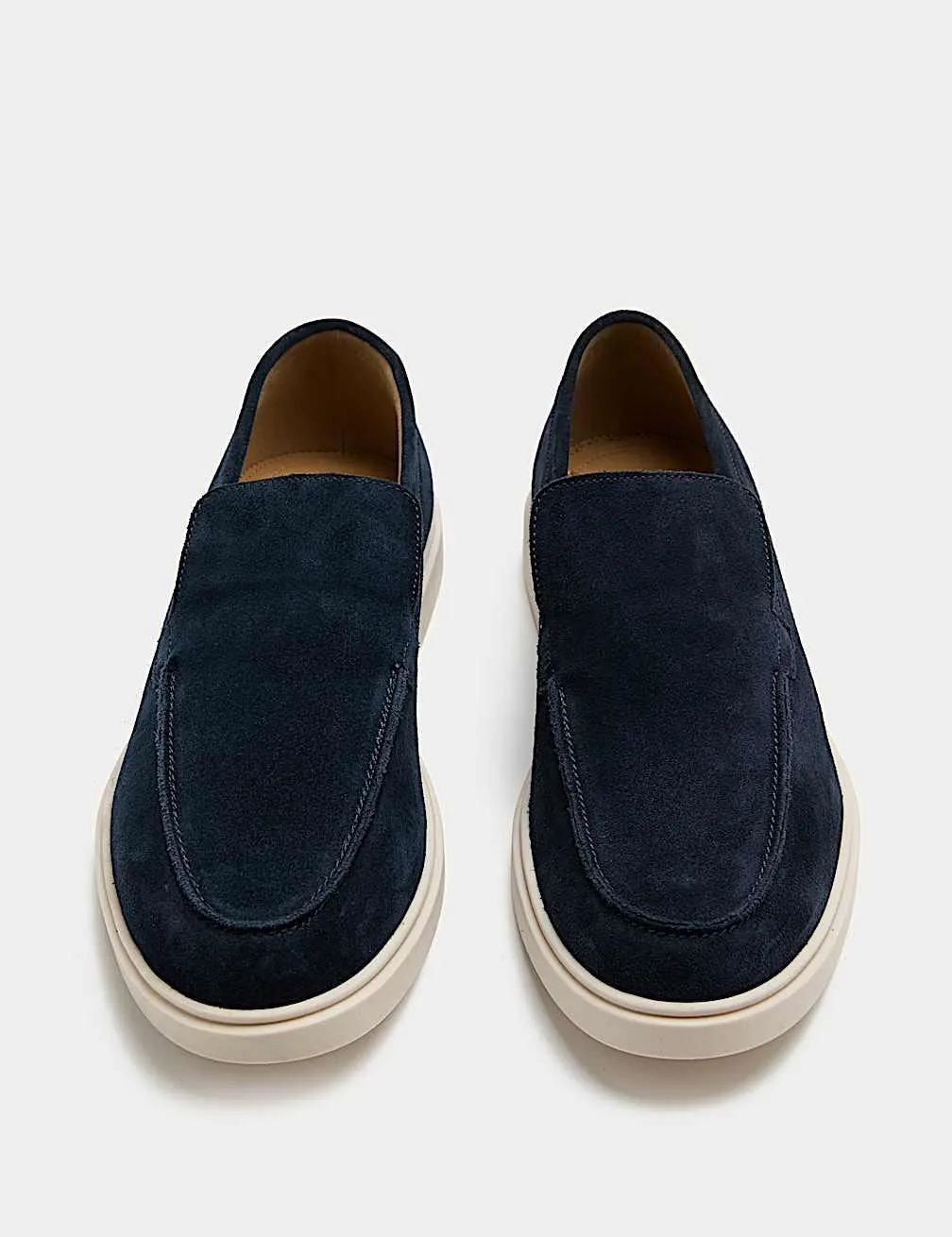 Semišové mokasíny s bílou podrážkou