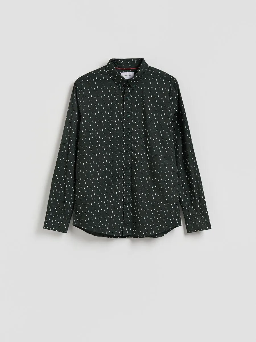 Košile slim fit s vánočním vzorem