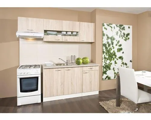 Kuchyňská linka Sofie blok 210 cm vanilka/dub bardolino