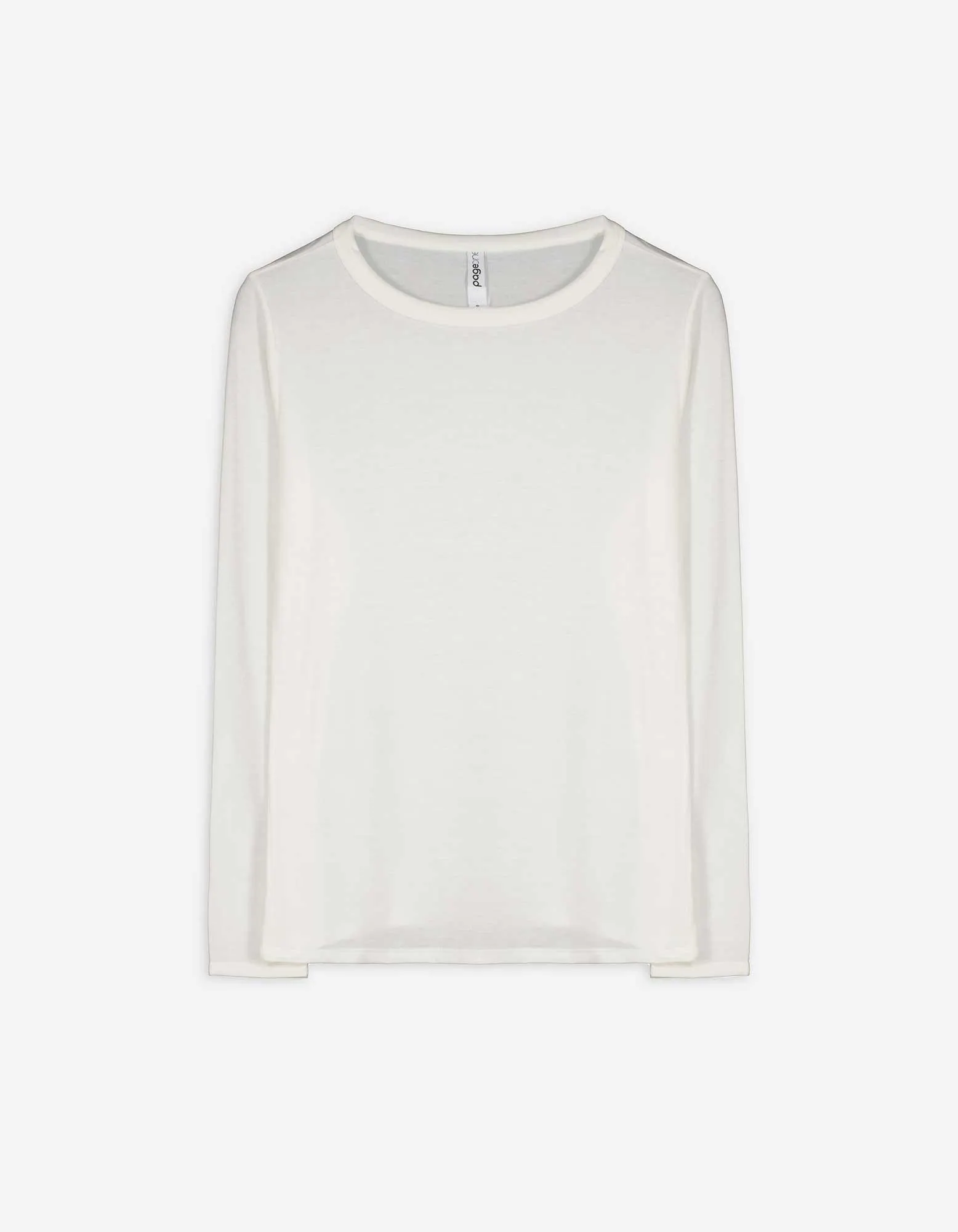 Tričko s dlouhým rukávem - Podíl viskózy - bílá
